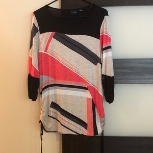 Multicolor Blouse with Drawstring